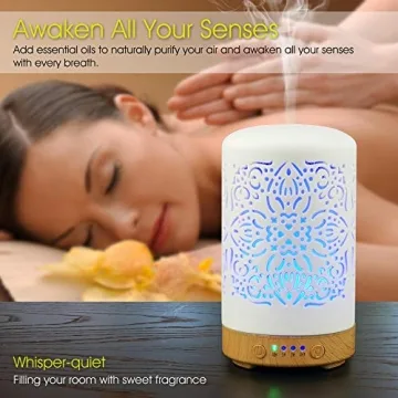 Elegant Ceramic Essential Oil Diffuser with Auto Shut-Off