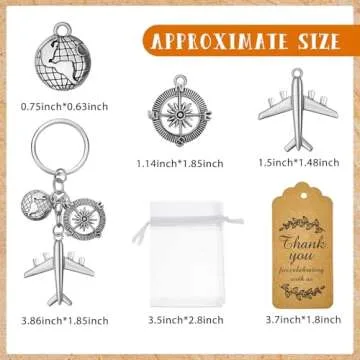 Henoyso 45 Pcs Travel Keychain Party Favor Set