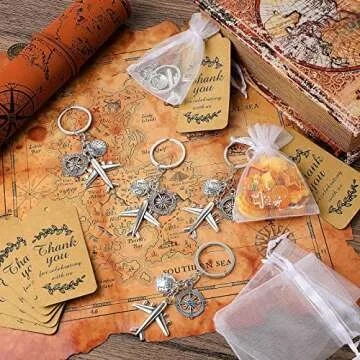 Henoyso 45 Pcs Travel Keychain Set for Parties and Gifts