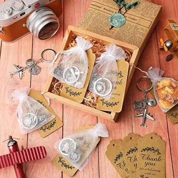 Henoyso 45 Pcs Travel Keychain Set for Parties and Gifts