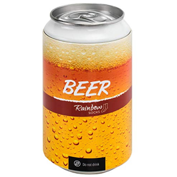 Rainbow Socks - Men Women Funny Beer Can Socks - 1 Pair - Size US 9.5-13 EU 41-46