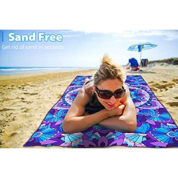 2 Pack Microfiber Thin Beach Towel Lightweight 71x32 Oversized Extra Large Sand Free Towels Quick Dry for Travel Pool Yoga Gym Sports Beach Accessories Vacation Essential Gift