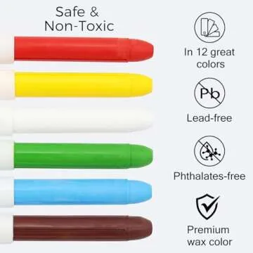 Lebze Non Toxic Jumbo Toddler Crayons Safe for Kids