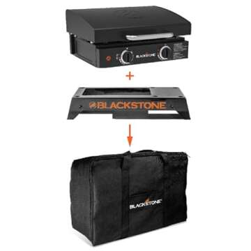 Blackstone Tabletop Griddle Carry Bag – Fits 17 Inch & 22 Inch Tabletop – Portable BBQ Grill Griddle Carry Bag - 600D Heavy Duty Weather-Resistant Cover Accessories – 5035