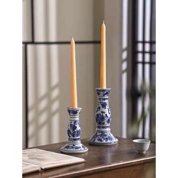 Blue and White Porcelain Ceramic House Candle Holder - Chinese Traditional Style