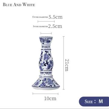 Blue and White Porcelain Candle Holder for Elegant Decor