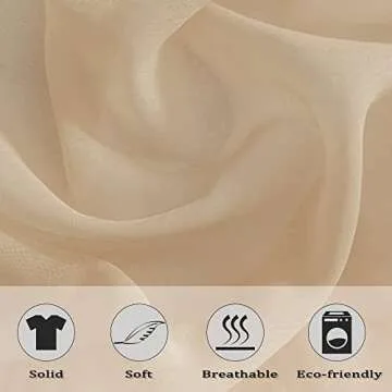 HUTO Solid Color Taupe Brown Sheer Curtains 52X108 Inch