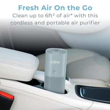 PureZone Mini Air Purifier - Cordless, HEPA Filter, Portable