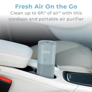 PureZone Mini Air Purifier - Cordless, HEPA Filter, Portable