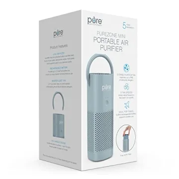 PureZone Mini Air Purifier - Cordless, HEPA Filter, Portable