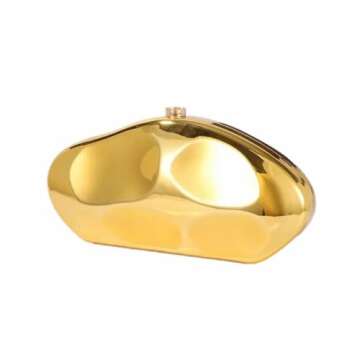 WuDiaoer Ladies Acrylic Shell Clutch Trendy Acrylic Metallic Evening Bag Geometric Clutch Purses for...