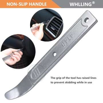 WHLLING 4140 Pry Bar Removal Tool, Pry Tool Pry Bar, Automotive Panel Removal Tool for Removing Auto Trim Interior, Demolishing Flooring and Roofing, Trim Removal Tool, Metal Pry Tool