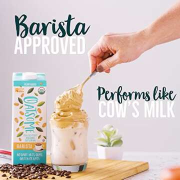 Oatsome Organic Oat Milk, Barista Blend, Gluten-Free, Dairy-Free (6 Pack), 33.8 Fl Oz