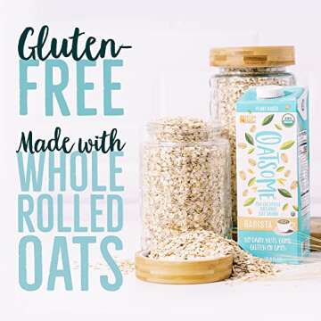 Oatsome Organic Oat Milk, Barista Blend, Gluten-Free, Dairy-Free (6 Pack), 33.8 Fl Oz