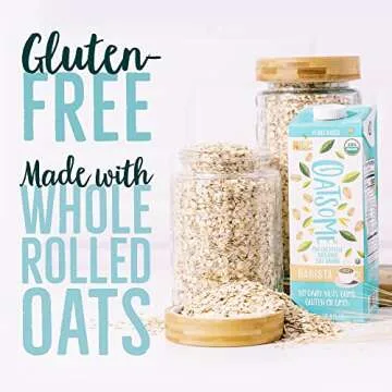 Oatsome Organic Oat Milk, Barista Blend, Gluten-Free, Dairy-Free (6 Pack), 33.8 Fl Oz