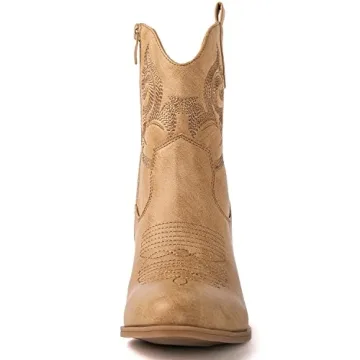 Stylish GLOBALWIN Women's Khaki Cowboy Boots - Eco-Friendly Fashion