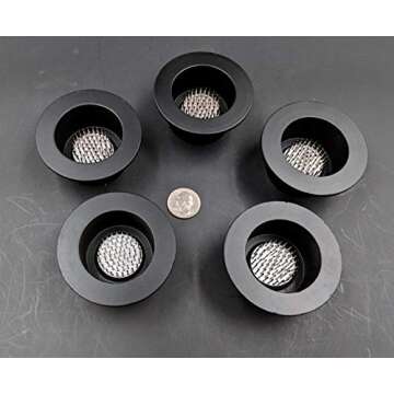 JWL HAWNKOA PRODUCTS Kenzan Ikebana Black Color Water Holding Flower Arranger Pin Frog 3" Lip Fits 2" Hole (5 Items)