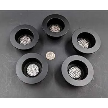 JWL HAWNKOA PRODUCTS Kenzan Ikebana Black Color Water Holding Flower Arranger Pin Frog 3" Lip Fits 2" Hole (5 Items)