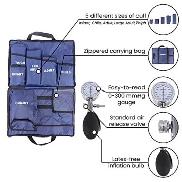 Dixie EMS Blood Pressure Monitor Kit with 5 Cuffs