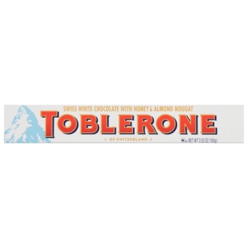 Toblerone Swiss White Chocolate with Nougat 3.52 oz