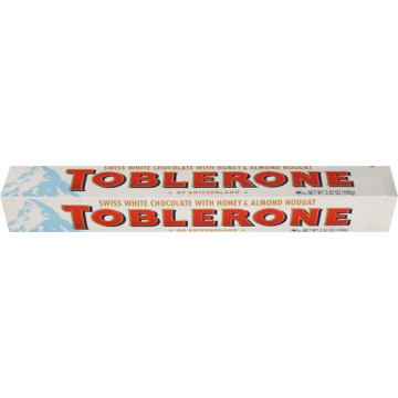 Toblerone Swiss White Chocolate with Nougat 3.52 oz