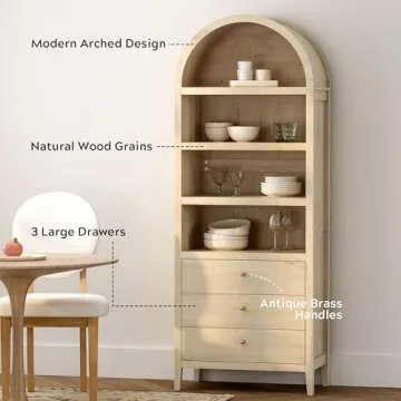 EYYTHUNG 71" Tall Arched Cabinet for Stylish Storage