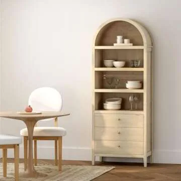 EYYTHUNG 71" Tall Arched Cabinet for Stylish Storage
