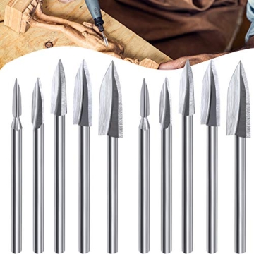 10 Pieces Wood Carving Drill Bit Set - Engraving Tools for DIY Woodworking