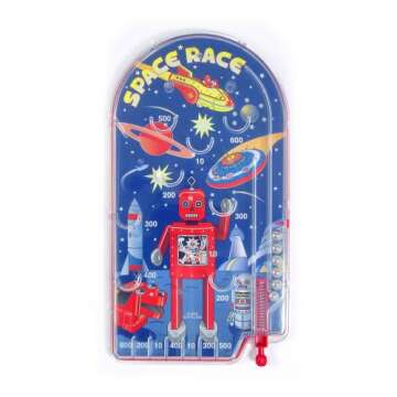 Schylling Space Race Pinball Game - Portable Retro Toy for All Ages - No Batteries Required