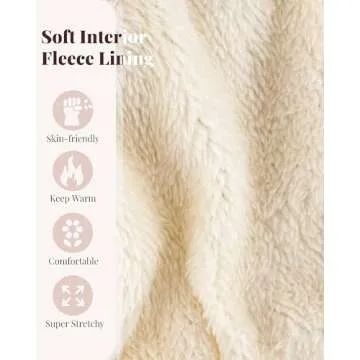 Alepo Womens Winter Beanie Hat, Warm Fleece Lined Knitted Soft Ski Cuff Cap with Pom Pom(Beige)