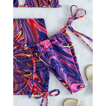 Stylish 4 Piece Women's Bikini Set with Beach Cover-Up