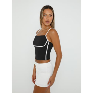 Trendy Queen Women's Summer Tops with Adjustable Straps