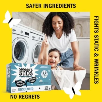 Molly's Suds Dryer Sheets for Sensitive Skin - Eco-Friendly