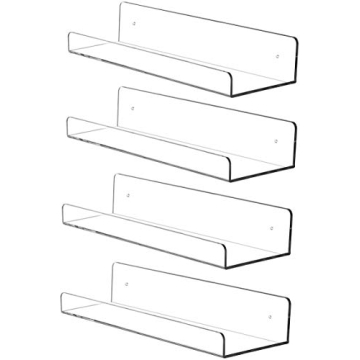 Stylish 4 Pack Acrylic Floating Shelves for Modern Spaces