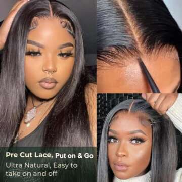 UNICE Body Wave 13X4 HD Lace Front Wigs Put on and Go Glueless Wig Human Hair Pre Plucked Pre Cut Pre Everything Frontal Wig Beginners Friendly 22 Inch