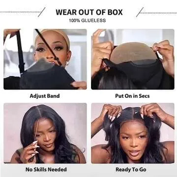 UNICE Body Wave 13X4 HD Lace Front Wigs Put on and Go Glueless Wig Human Hair Pre Plucked Pre Cut Pre Everything Frontal Wig Beginners Friendly 22 Inch