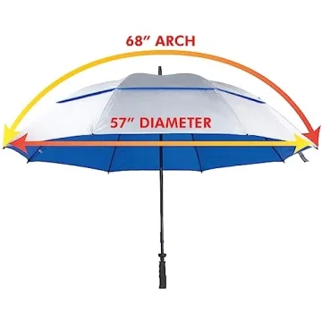 SunTek 68” Golf Umbrella with UV Protection & Windproof Design