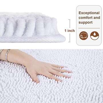 LOCHAS Luxury Shaggy Bath Rug 24 x 48 Inch Absorbent