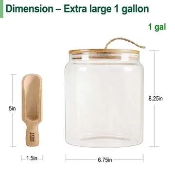 Stylish Urban Green Glass Jar with Bamboo Lid, 1 Gallon