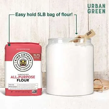 Stylish Urban Green Glass Jar with Bamboo Lid, 1 Gallon