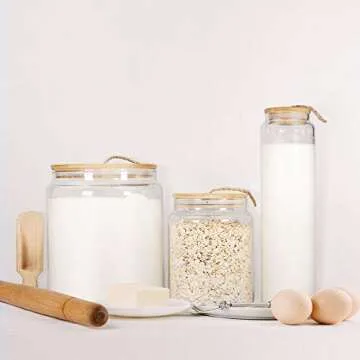 Stylish Urban Green Glass Jar with Bamboo Lid, 1 Gallon