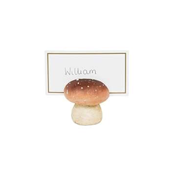 Talking Tables Wooden Mushrooms Placecard Holders and Name Cards-4 Pack | Ceramic Autumn Fall Décor...