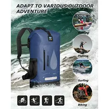 IDRYBAG Waterproof Backpack Dry Bag PVC 30L, Floating Bag Dry Backpack for Men, Dry Sack Waterproof Bag for Kayaking, Canoeing, Boating, Camping, Hiking