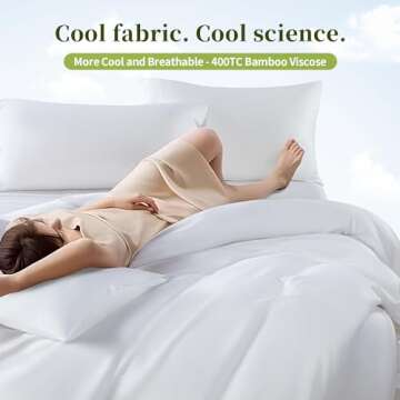 Shilucheng 100% Viscose Derived from Bamboo_ Sheets King Size 4pcs - Ultra Cooling & Silky Soft Bed Sheets, 16" Deep Pocket, Perfect for Hot Sleepers, Hotel Bedding Sheets (White)