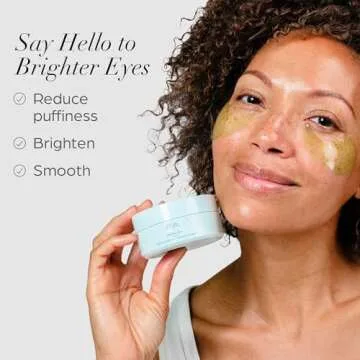 Hydrogel Rejuvenating Under Eye Patches, Mellow Eyes by PUR Beauty - Hydrates, Plumps & Brightens Under Eye - Hemp Seed Oil, Green Tea Extract, Kiwi Fruit Extract - Cruelty & Gluten Free - 30 Pairs
