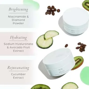 Hydrogel Rejuvenating Under Eye Patches, Mellow Eyes by PUR Beauty - Hydrates, Plumps & Brightens Under Eye - Hemp Seed Oil, Green Tea Extract, Kiwi Fruit Extract - Cruelty & Gluten Free - 30 Pairs