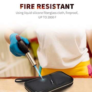 ruboka Fire-resistant RFID Blocking Passport Holder Wallet Fireproof Trading Cards Storage Box, Hold...