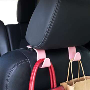 Amooca Car Headrest Hook 4 Pack - Organizer for Vehicles