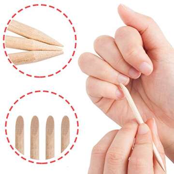 Sowaka 50 Pcs Orange Wood Sticks for Nails Natural Double Sided Multifunctional Wooden Mini Cuticle Pusher Remover Tool Kit for Manicure Pedicure
