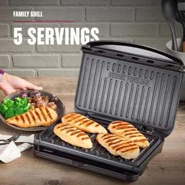 George Foreman Indoor Grill - 5 Serving Capacity & Compact Design